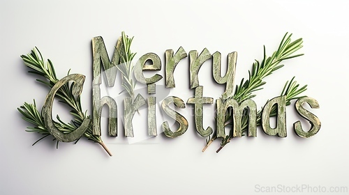 Image of Words Merry Christmas created in Rosemary Typography.