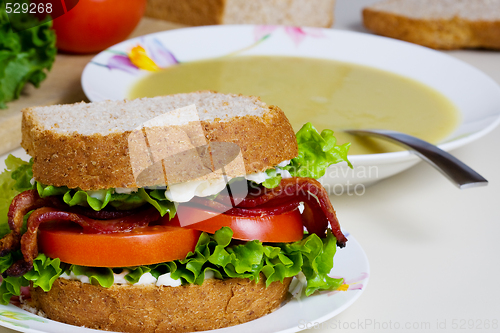 Image of Soup and sandwich