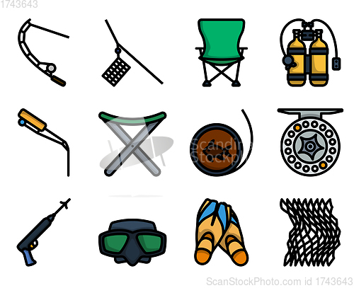 Image of Fishing Icon Set
