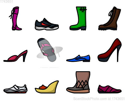 Image of Footwear Icon Set