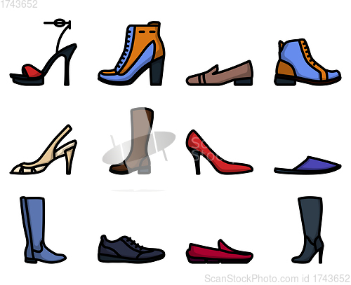 Image of Footwear Icon Set