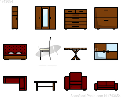 Image of Furniture Icon Set