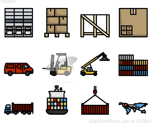 Image of Logistics Icon Set