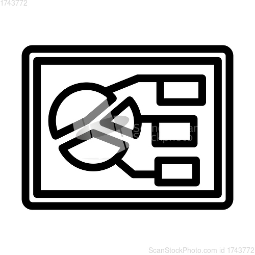 Image of Tablet With Analytics Diagram Icon