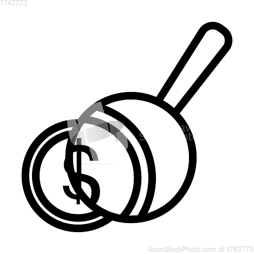 Image of Magnifying Over Coins Stack Icon