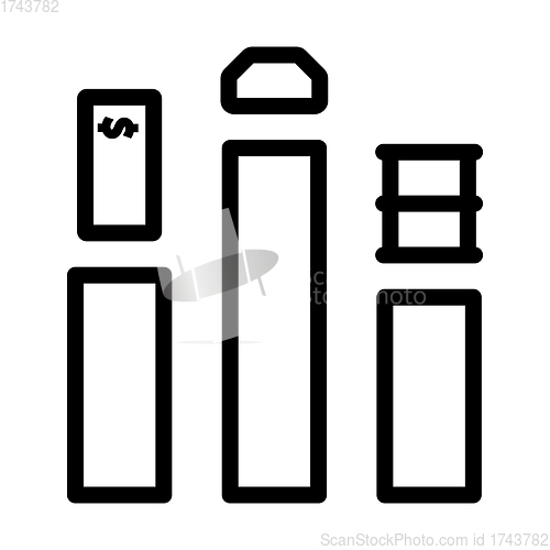 Image of Oil, Dollar And Gold Chart Concept Icon