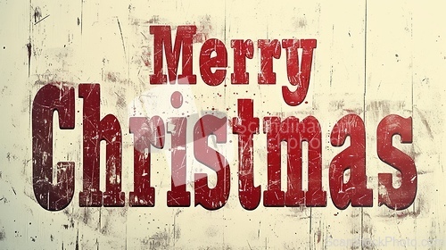 Image of Words Merry Christmas created in Vintage Typography.