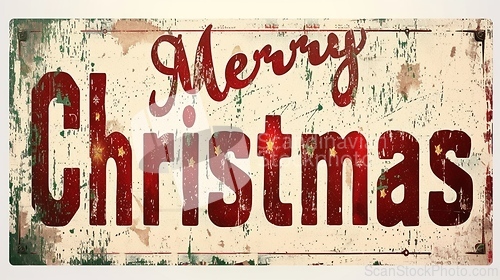 Image of Words Merry Christmas created in Vintage Typography.