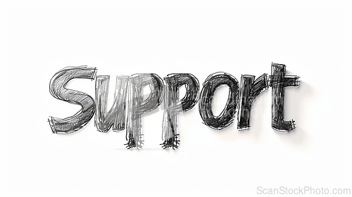 Image of The Word Support created in Minimalist Drawing.