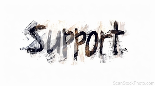 Image of The Word Support created in Minimalist Drawing.