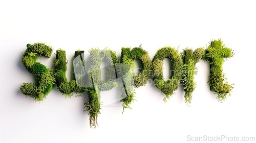 Image of The Word Support created in Moss-Covered Letters.