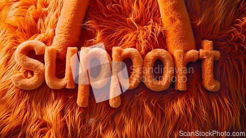 Image of Orange Fur Support concept creative horizontal art poster.