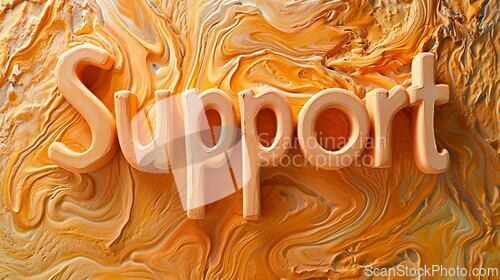 Image of Orange Marble Support concept creative horizontal art poster.