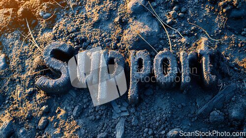 Image of Asphalt Support concept creative horizontal art poster.