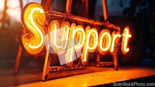 Image of Backlighting Support concept creative horizontal art poster.