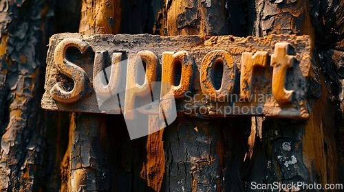 Image of Bark Support concept creative horizontal art poster.
