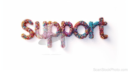 Image of The Word Support created in Beaded Lettering.