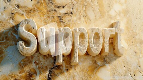 Image of Beige Marble Support concept creative horizontal art poster.