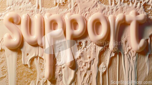 Image of Beige Slime Support concept creative horizontal art poster.