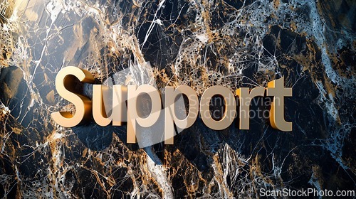 Image of Black Marble Support concept creative horizontal art poster.