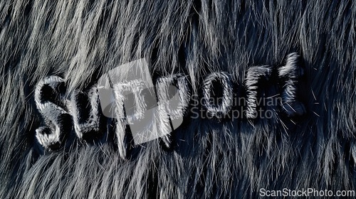 Image of Black Fur Support concept creative horizontal art poster.