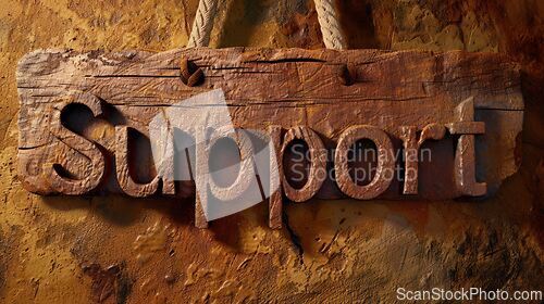 Image of Brown Support concept creative horizontal art poster.