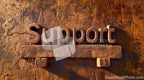 Image of Brown Support concept creative horizontal art poster.