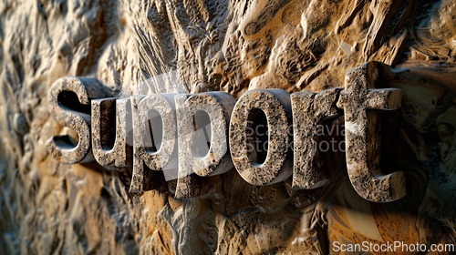 Image of Brown Marble Support concept creative horizontal art poster.