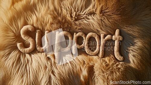 Image of Brown Fur Support concept creative horizontal art poster.