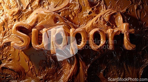 Image of Brown Slime Support concept creative horizontal art poster.