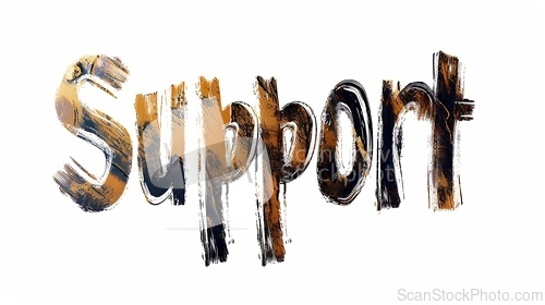 Image of The Word Support created in Brush Calligraphy.