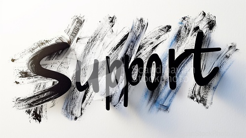 Image of The Word Support created in Brush Calligraphy.