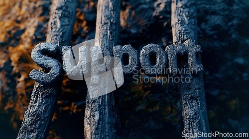 Image of Carbon Support concept creative horizontal art poster.
