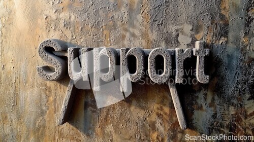 Image of Concrete Support concept creative horizontal art poster.