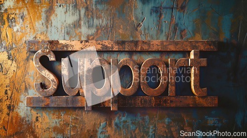 Image of Copper Support concept creative horizontal art poster.