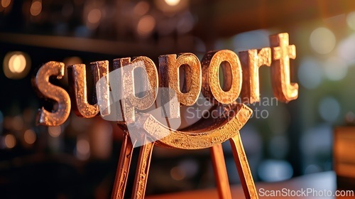 Image of Copper Support concept creative horizontal art poster.