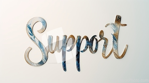 Image of The Word Support created in Copperplate Calligraphy.