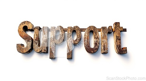 Image of The Word Support created in Copperplate Calligraphy.