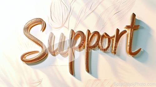 Image of The Word Support created in Copperplate Calligraphy.