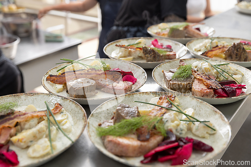 Image of Gourmet meals ready for service