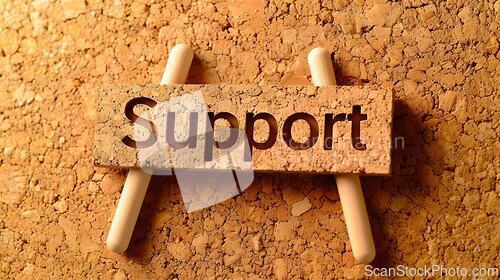 Image of Cork Support concept creative horizontal art poster.