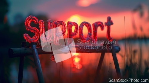 Image of Dawn Support concept creative horizontal art poster.