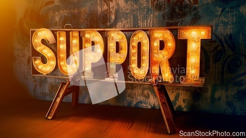 Image of Direct Lighting Support concept creative horizontal art poster.