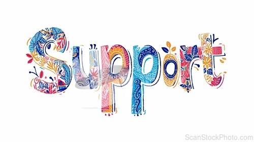 Image of The Word Support created in Doodle Lettering.