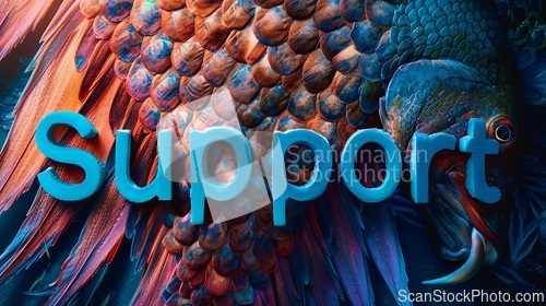 Image of Fish Scale Support concept creative horizontal art poster.