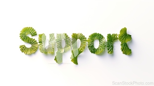 Image of The Word Support created in Gingko Leaf Letters.