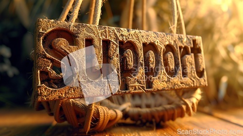 Image of Golden Support concept creative horizontal art poster.