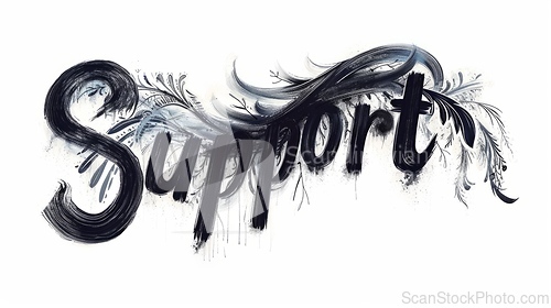 Image of The Word Support created in Gothic Calligraphy.