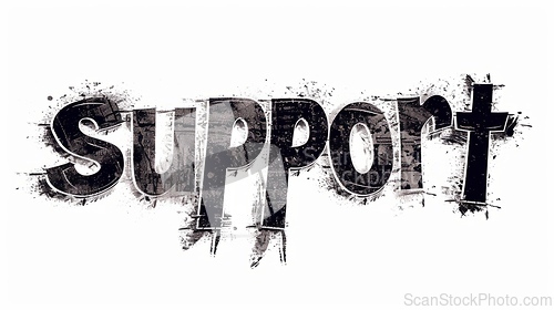 Image of The Word Support created in Gothic Calligraphy.
