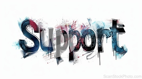 Image of The Word Support created in Gothic Calligraphy.